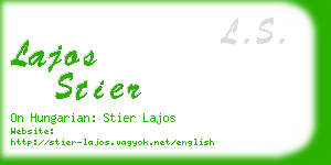 lajos stier business card